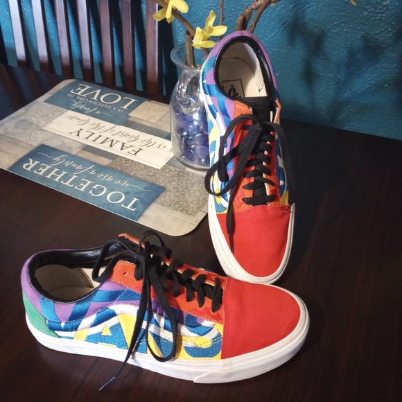 Vans Other - Vans Men's 9.5 Old Skool Statement Multi Block Sneakers Casual Shoes Bla…